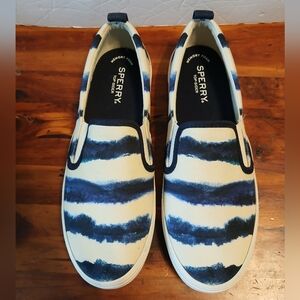 Sperry Crest Twin Gore Tie Dye Stripe Slip On Shoes Women's Size 7.5 M